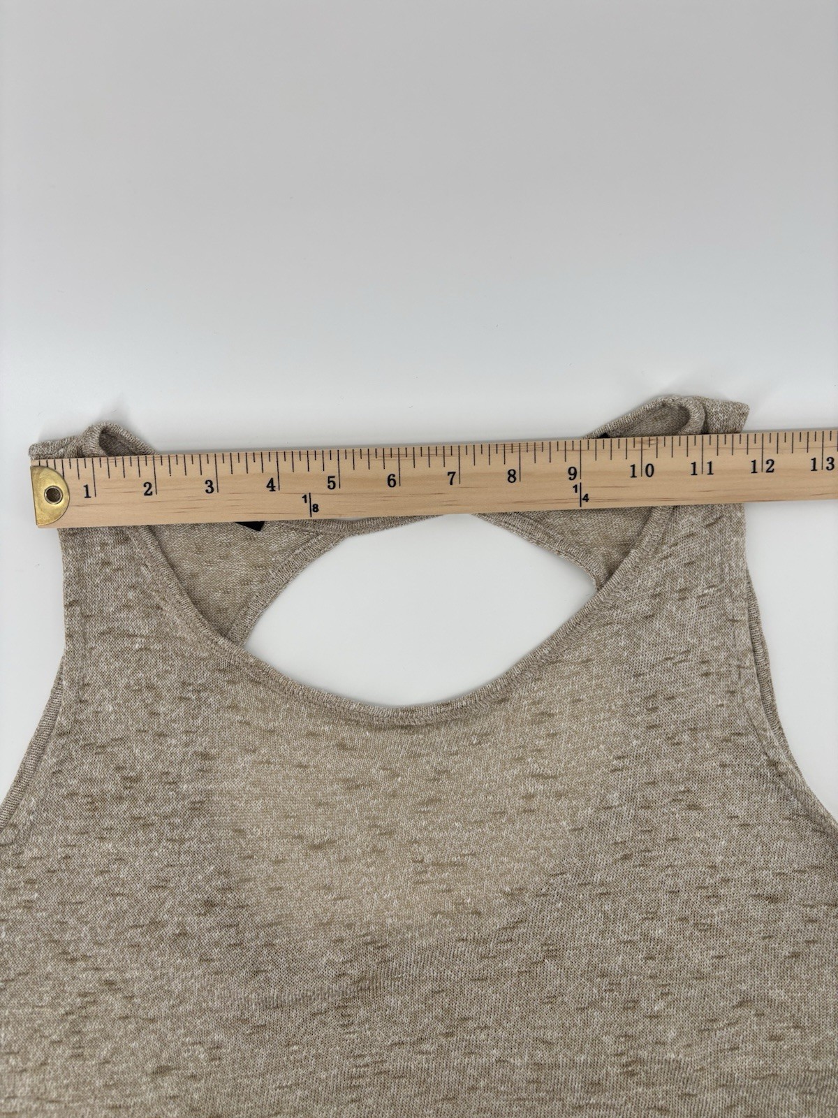 Massimo Dutti Sleeveless Tank Top Sz M Italian Linen Keyhole Back Old Money