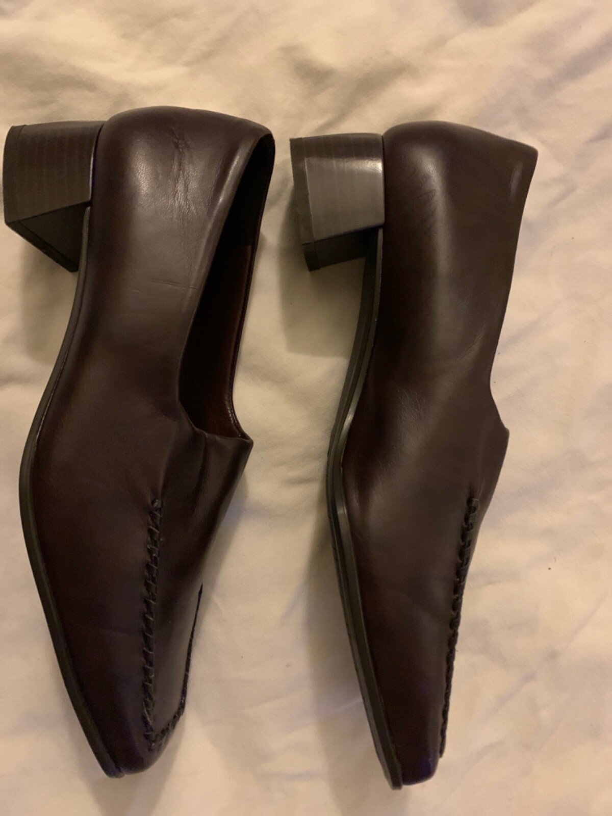 Theresia M. Brown leather block heel slip on uk 6.5. US 9