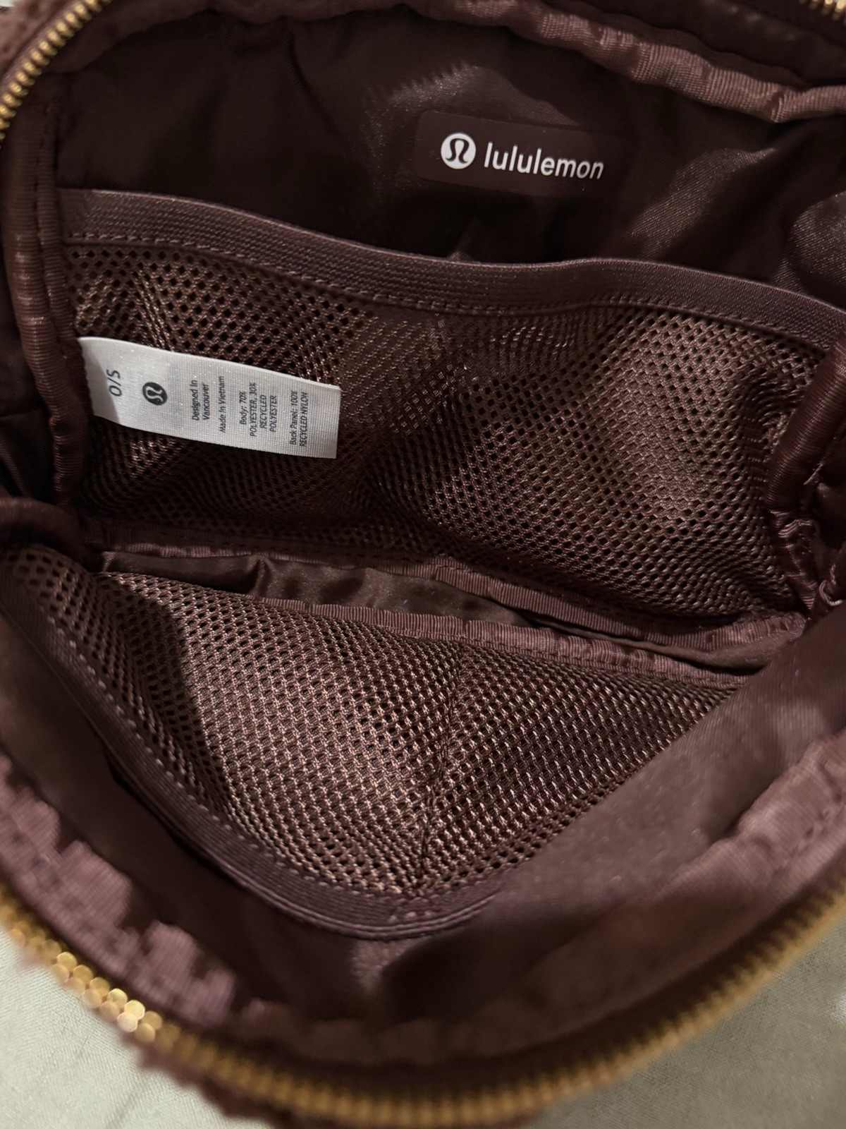 NWOT Lululemon Everywhere Belt Bag 1L Brown Sherpa Fleece Gold Hardware Auth