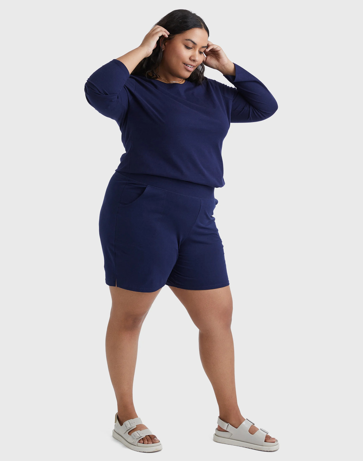 Just My Size Pull-On Women’s Shorts Cotton Jersey Plus 7″ Inseam Size 1X-5X