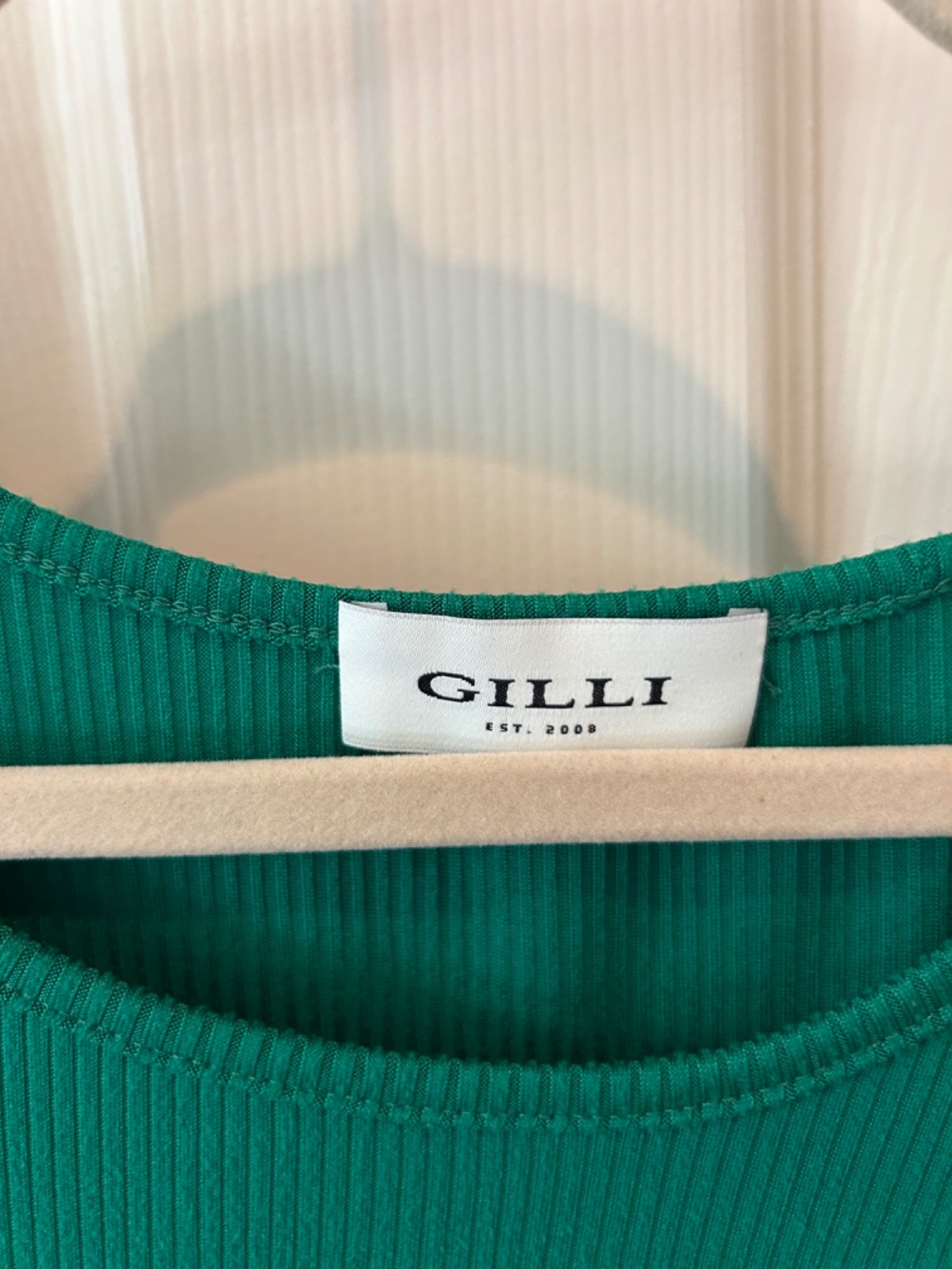 Women’s Gilli Green Ribbed Fluuter Sleeved T-Shirt, Size Large