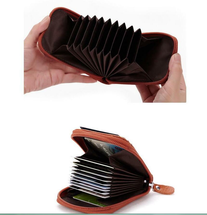 Men Wallet Card Holder Leather RFID Blocking Slim Credit Money Clip Zipper Purse