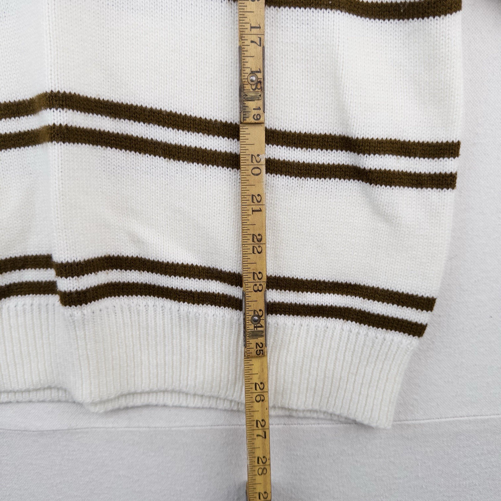 60’s Vtg Donegal Estate Mens L Orlon Acrylic Knit Polo Sweater Loop Collar Cream