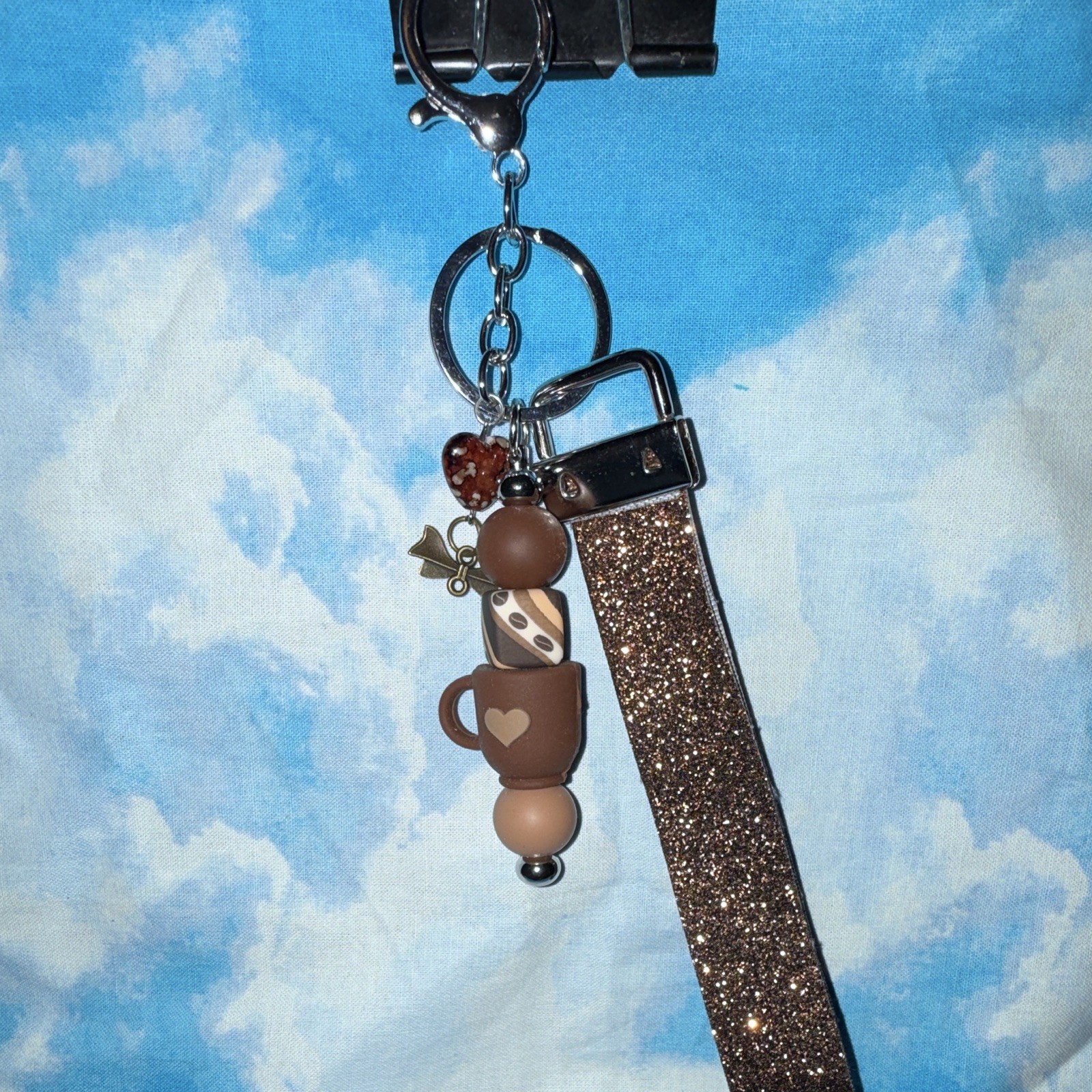 Handmade Coffe Themed Bag Charm/Keychain