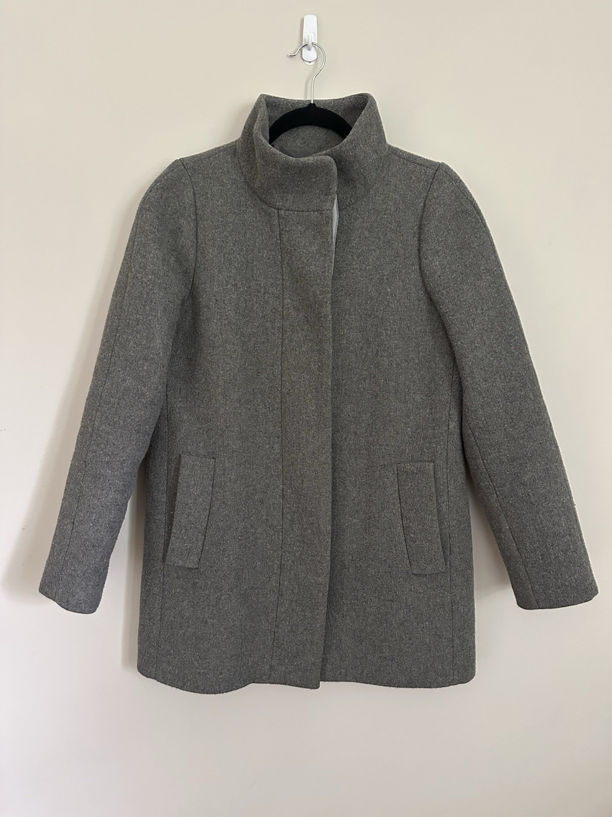 J.Crew Mercantile City Gray Wool Blend Coat Womens Size 6 Funnel Neck Capsule