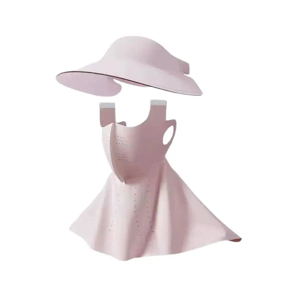 Sun Visor Face Mask Set Ice Silk Breathable Full Coverage Sun Protection Kit