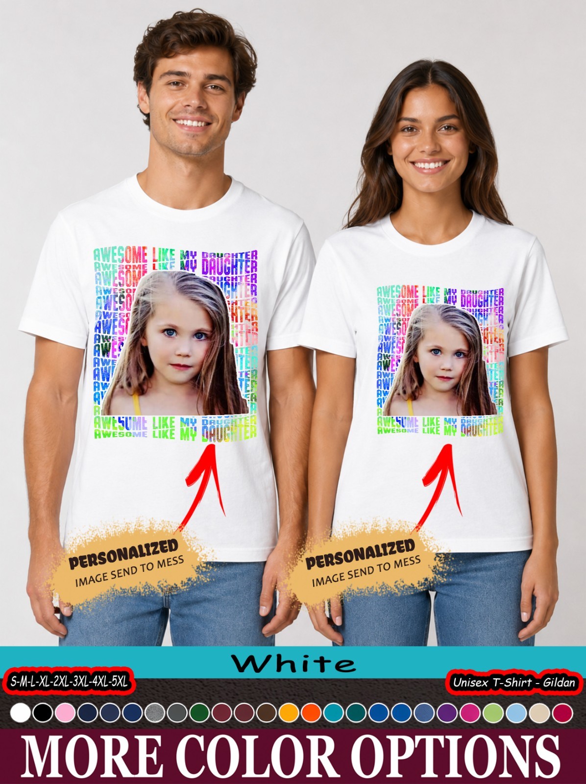 Custom Photo Proud Father Awesome Like My Daughter Shirt, Dad Appreciation Tee