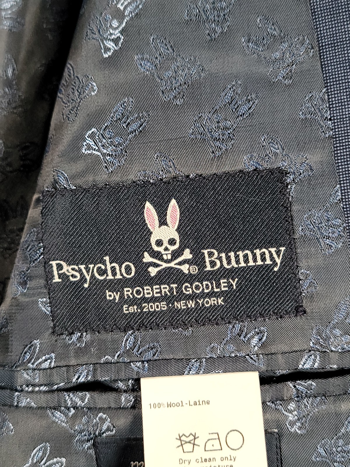 Psycho Bunny Jacket Mens 42R Blue Navy Wool Blazer 2 Button Business Casual