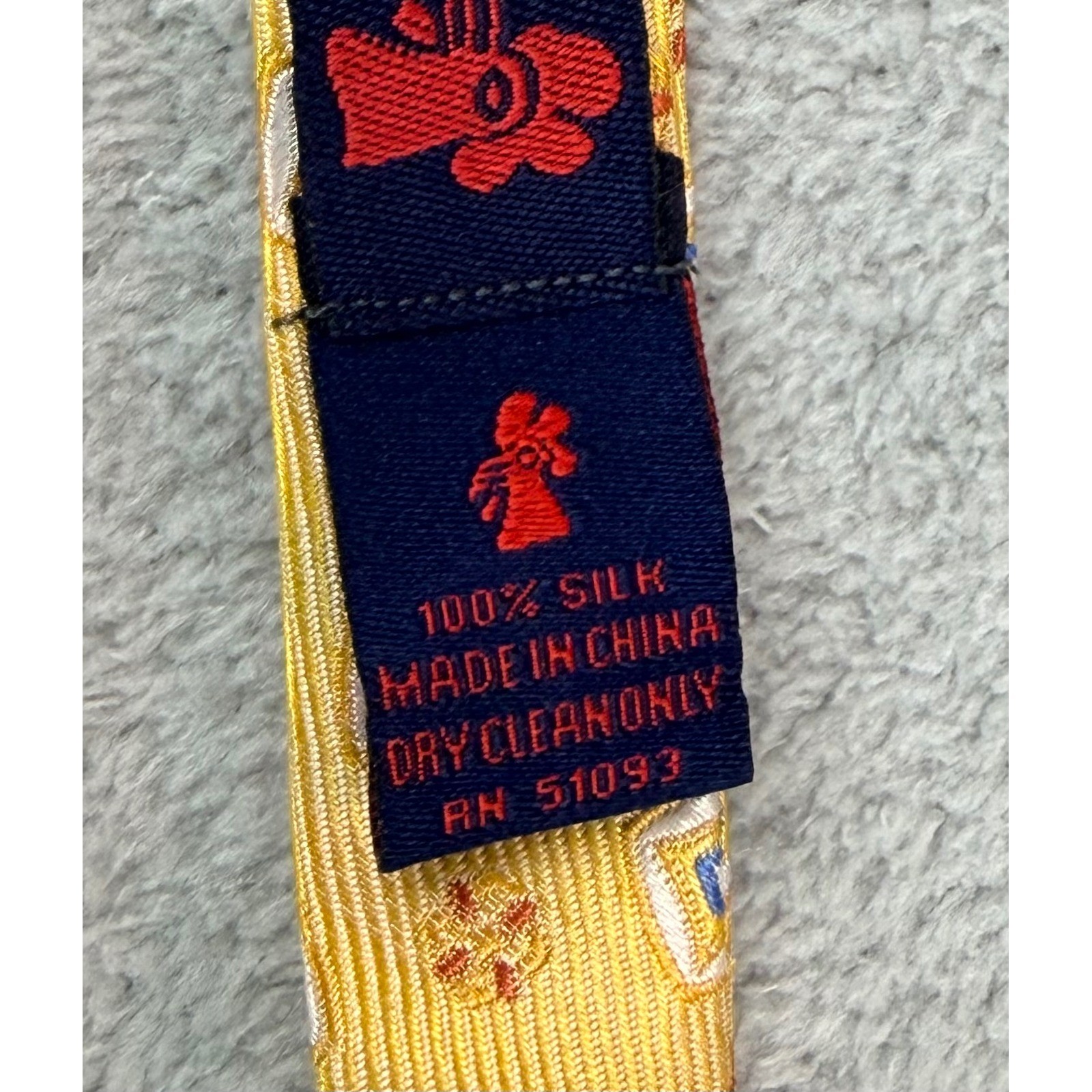 Rooster Bow Tie Yellow Geometric Pattern Silk Adjustable Pre Tied Men