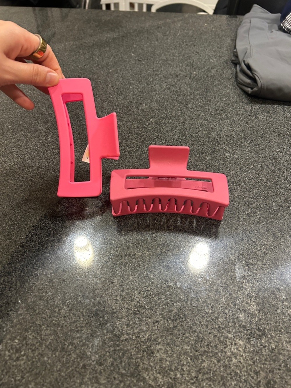 Bundle Pink Rectangle Hair Claw Clips- Women’s Accessory