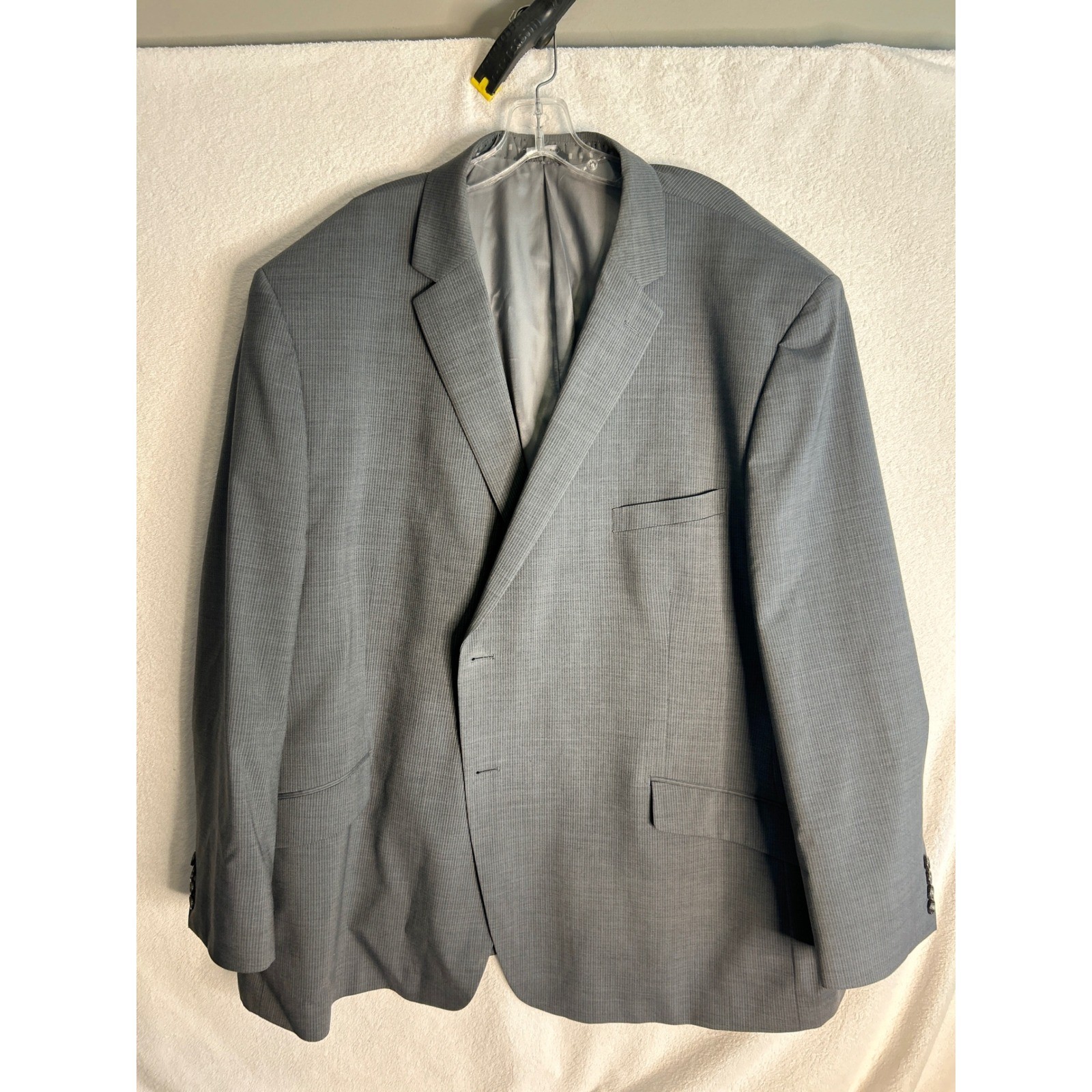 Haines & Bonner London Mens 52R Grey Micro Stripe Two Button Blazer Suit Jacket