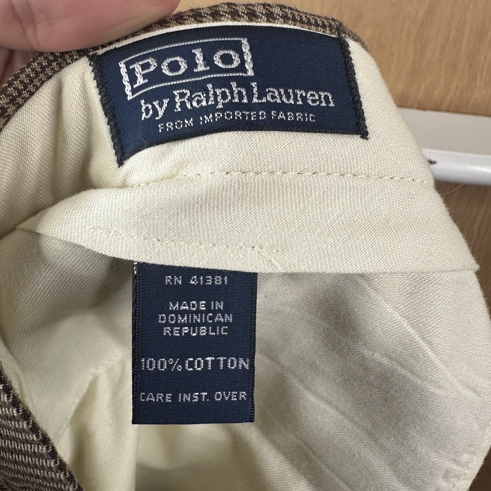 vtg Polo Ralph Lauren Pants Mens 32×30 Brown Prince of Wales Check Cotton Pleat