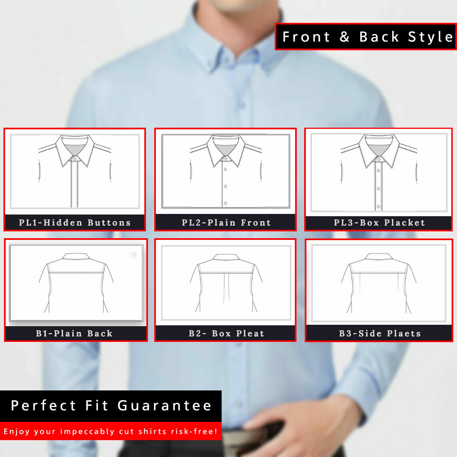 Mens Shirt Custom Made to Measure Business Formal Casual All Sizes, Fit & Colors