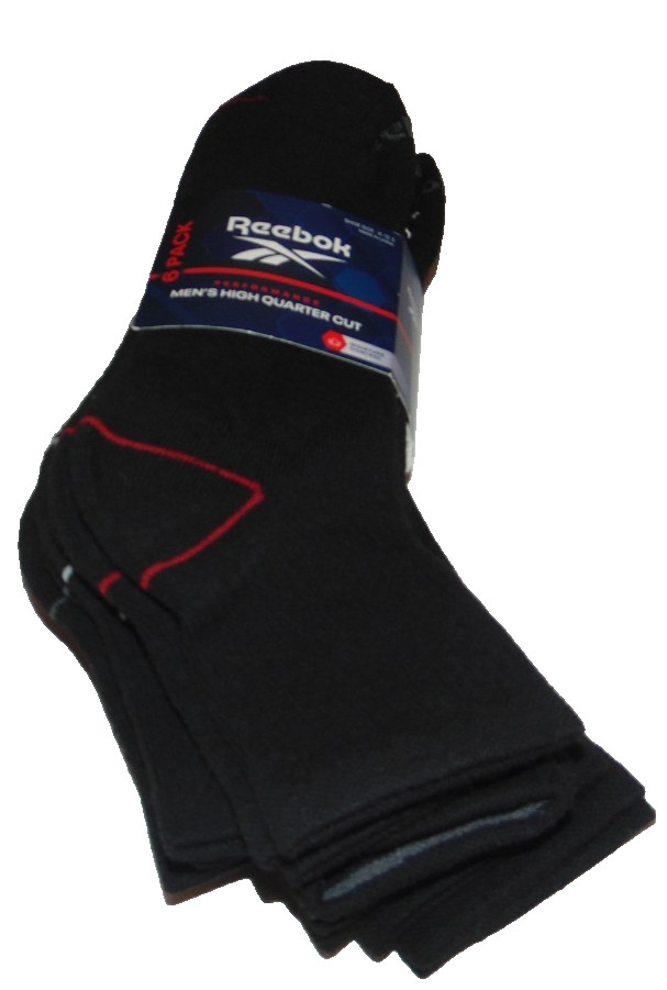 ~6 NWT Men’s REEBOK High Quarter Crew Socks! Shoe Size 6-12.5 Nice FS~