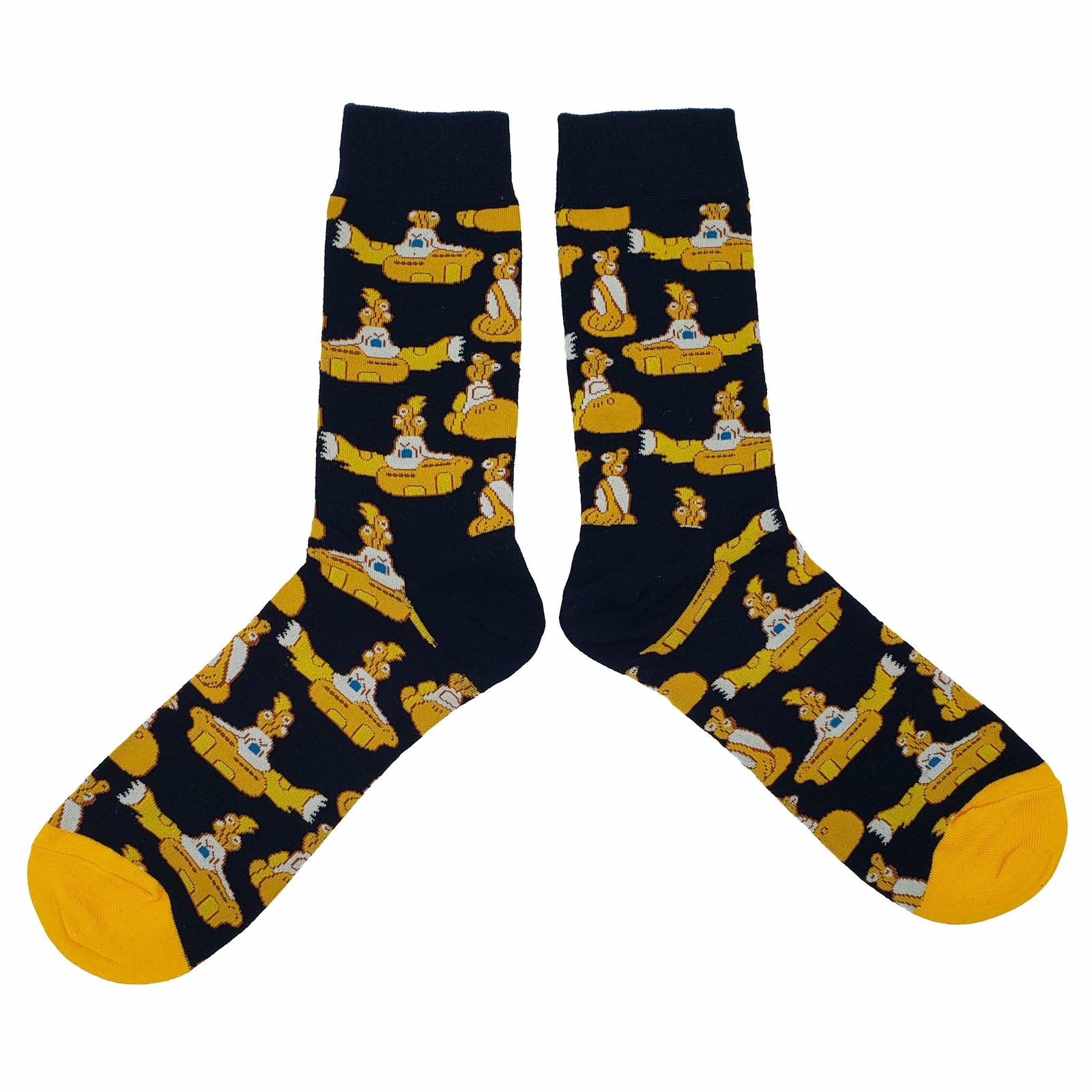 NWT Yellow Submarine Dress Socks Novelty Men 8-12 Black Crazy Fun Sockfly