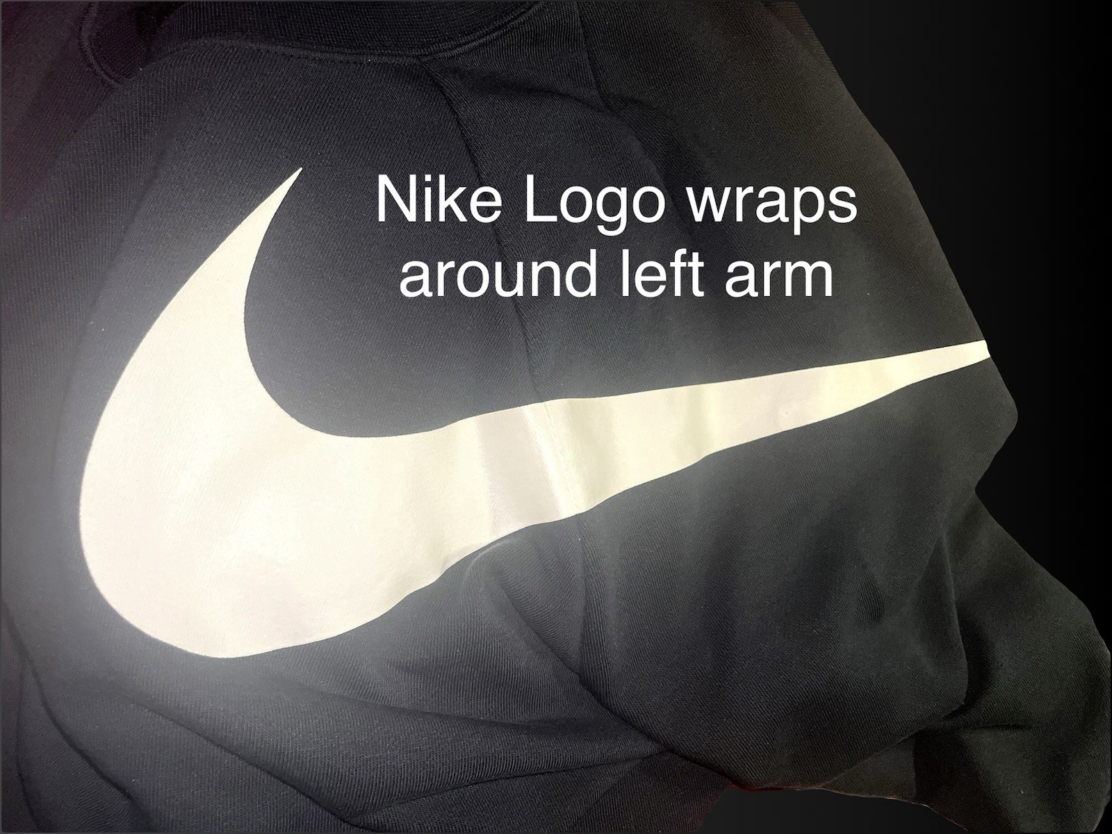 Nike Dri Fit Women’s Cropped Black Sweatshirt Loose Fit, Size L, NWT