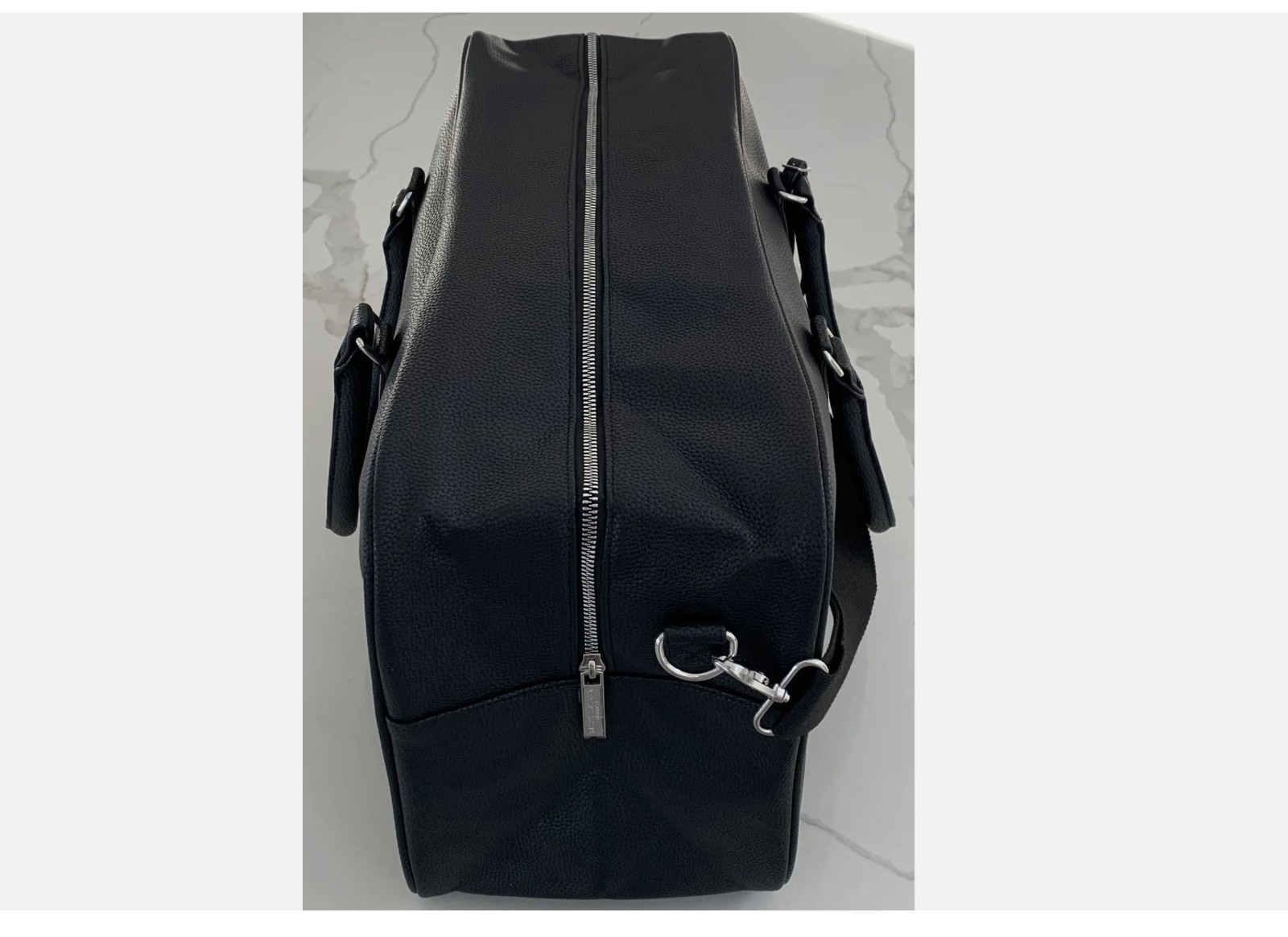 Ralph Lauren Fragrances Duffle Black Faux Leather Travel Shoulder Gym Bag New