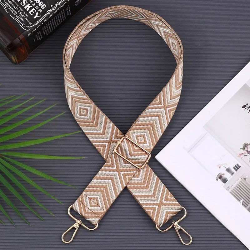 Adjustable Wide Shoulder Strap for Women, Nylon Replacement Bag Strap with Hardw