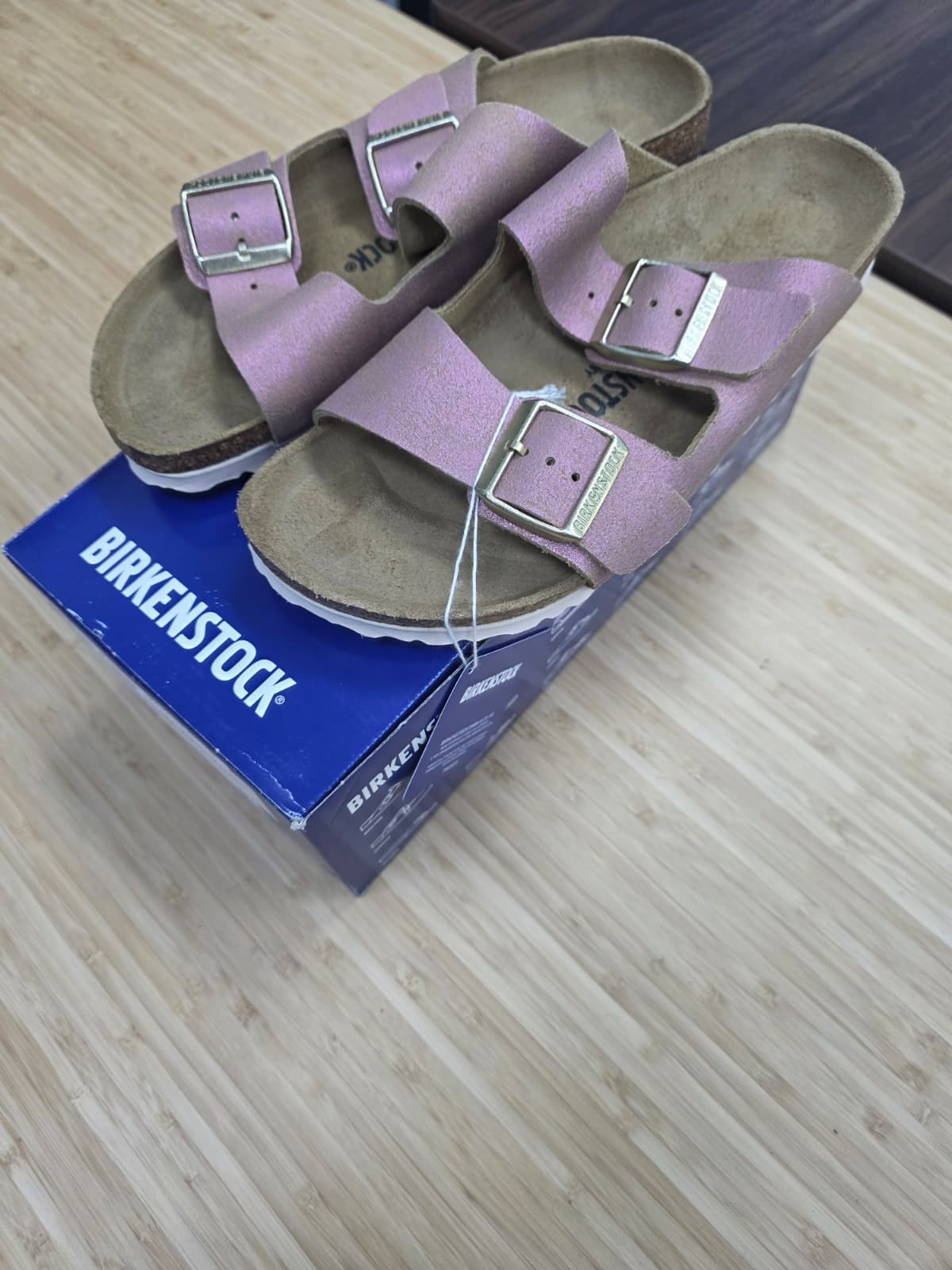 Birkenstock Arizona Bs Washed Metallic Pink Size EU 39/US W8-M6