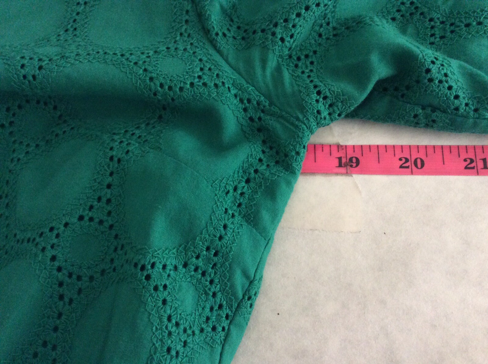 J Crew Dress Women 4 Green EYELET Long Sleeve Preppy Old Money Back Zip Lined