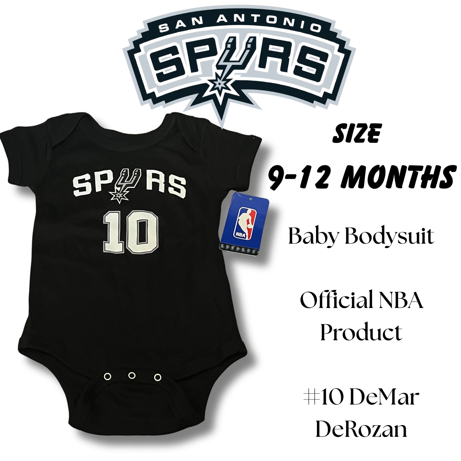 NWT San Antonio Spurs Baby Bodysuit Sizes 6-9 m, 9-12 m, & 12-18 m – Spurs Fans!