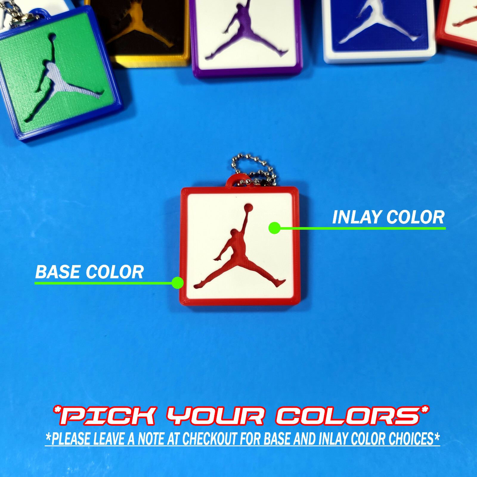 3D Printed Air Jordan Style HangTag Shoe Tag Key Chain *PICK YOUR COLORS* Custom