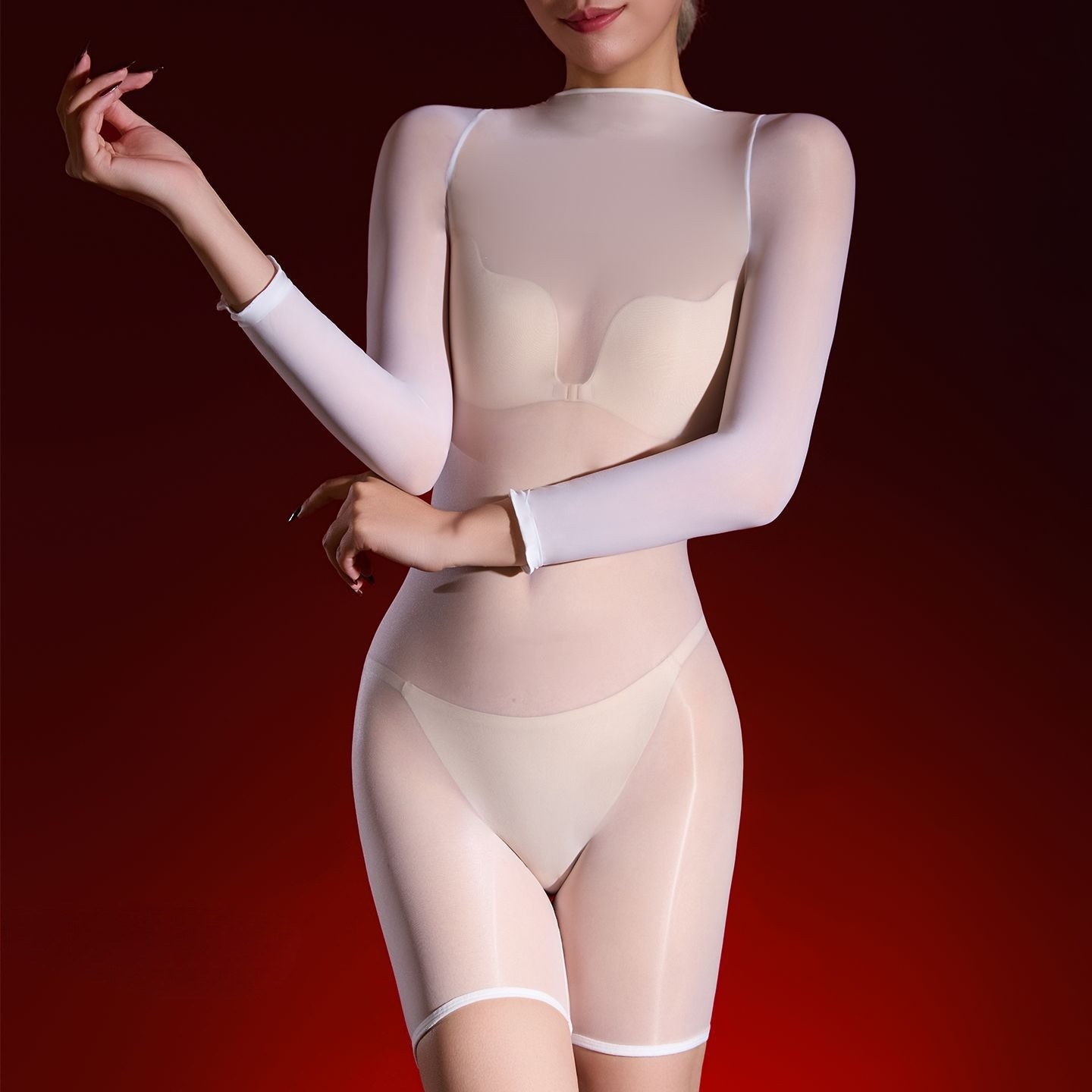Luxury Nylon Jumpsuits Tights Leotard 5D Oil Shiny Glossy See-through Bodysuit