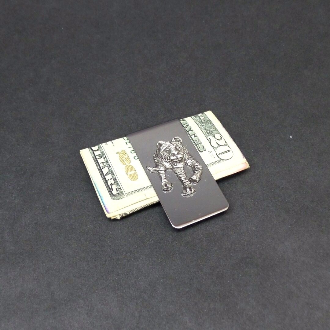 Tiger Money Clip Stainless Steel Cash Credit Card Wallet Clipper