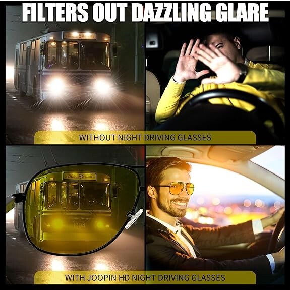 Tac Night Vision Glasses Polarized Sunglasses for Men Anti Glare Driving Goggles