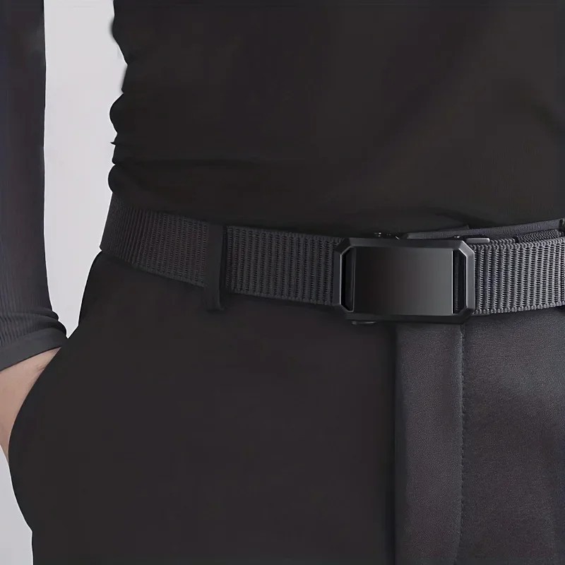 Mens Ratchet Belt Nylon Web Belts for with Automatic Slide Buckle Tactical Belt*