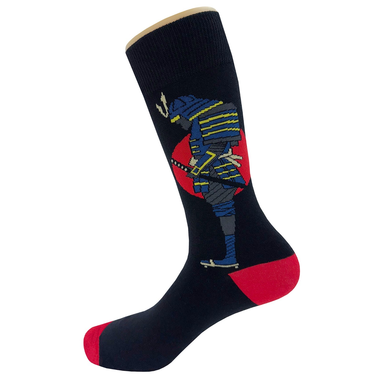 NWT Samurai Dress Socks Novelty Men 8-12 Black Crazy Fun Sockfly