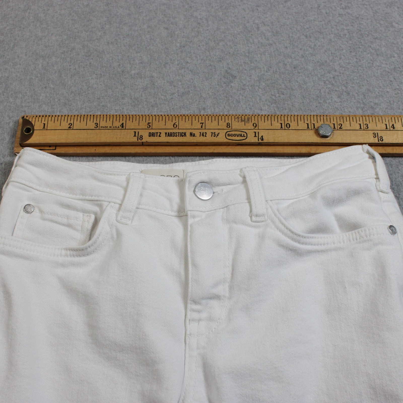 Pilcro Jean Women 25P White Light Wash Straight Leg Petite Stretch Denim Coastal
