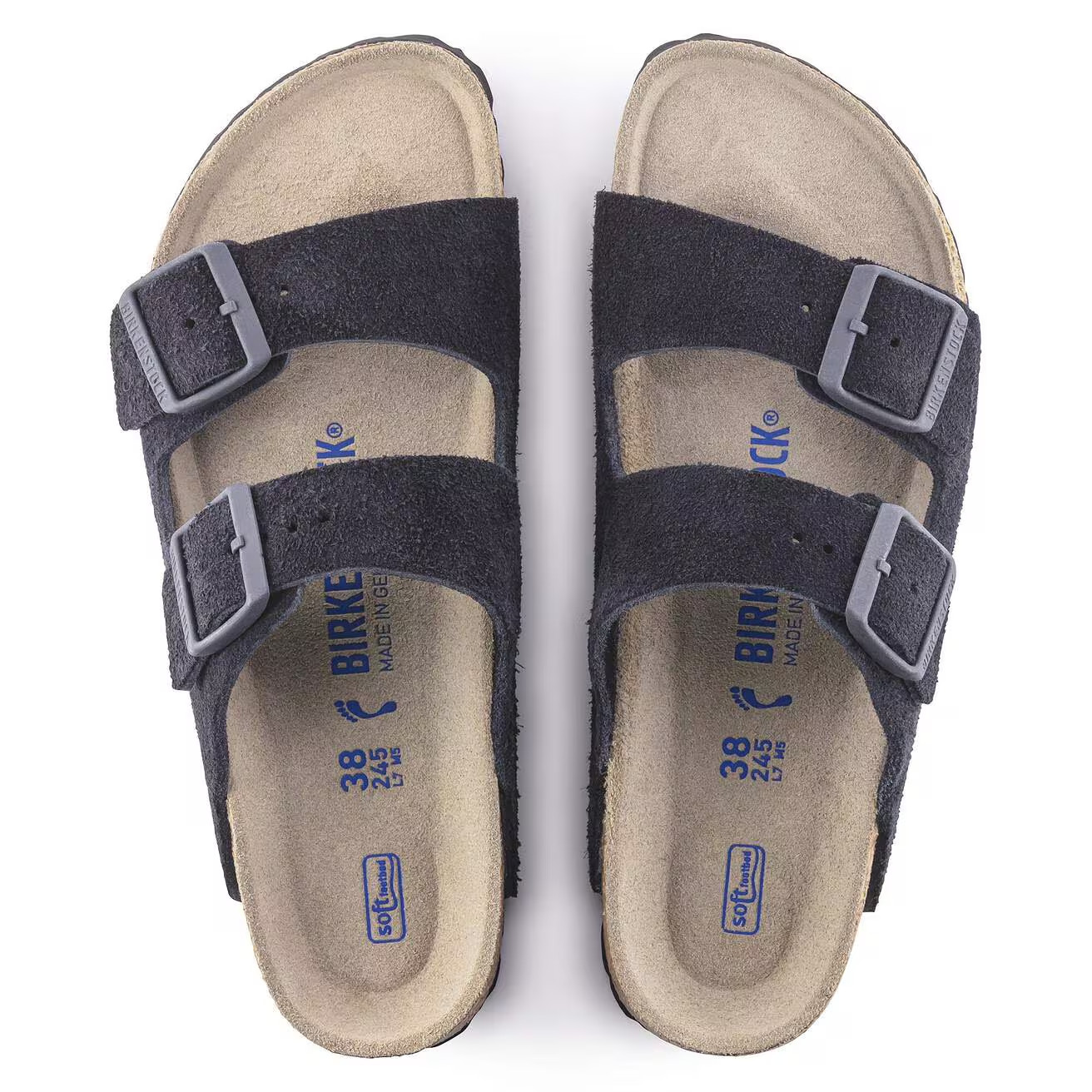 Birkenstock Arizona Soft Footbed Sandals Taupe Suede Leather Shoes EU37-45