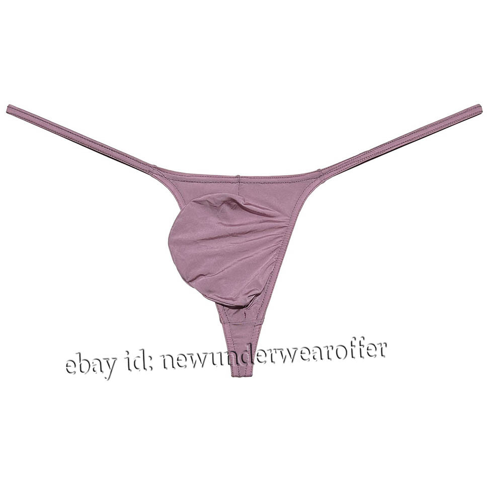 Men Ice Silk String Thong Grape Smugglers Contoured Pouch Underwear Narrow Waist