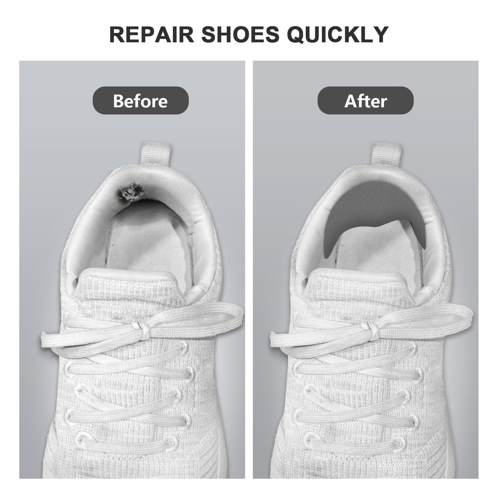 4 Pairs Self-Adhesive Shoe Hole Patches Heel Repair Kit Sneaker Liner Fixer