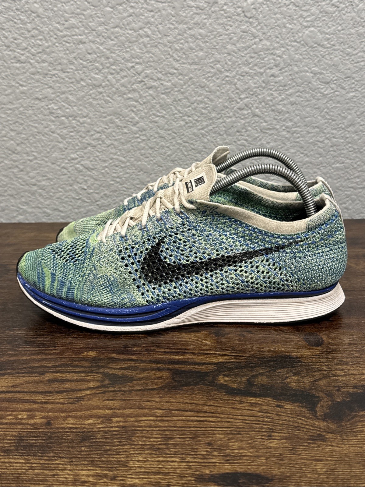 Nike Flyknit Racer Tranquil Teal Blue White 526628-810 Shoes Racer Men’s Size 10