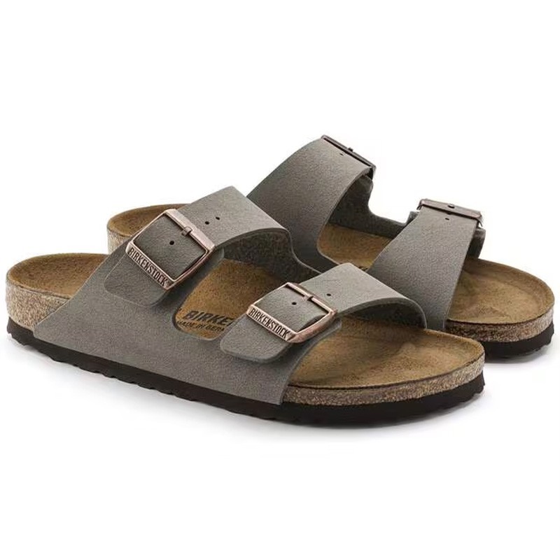 Birkenstock Arizona Birkibuc Leather Stone Soft Footbed Unisex Sandals Size37-45