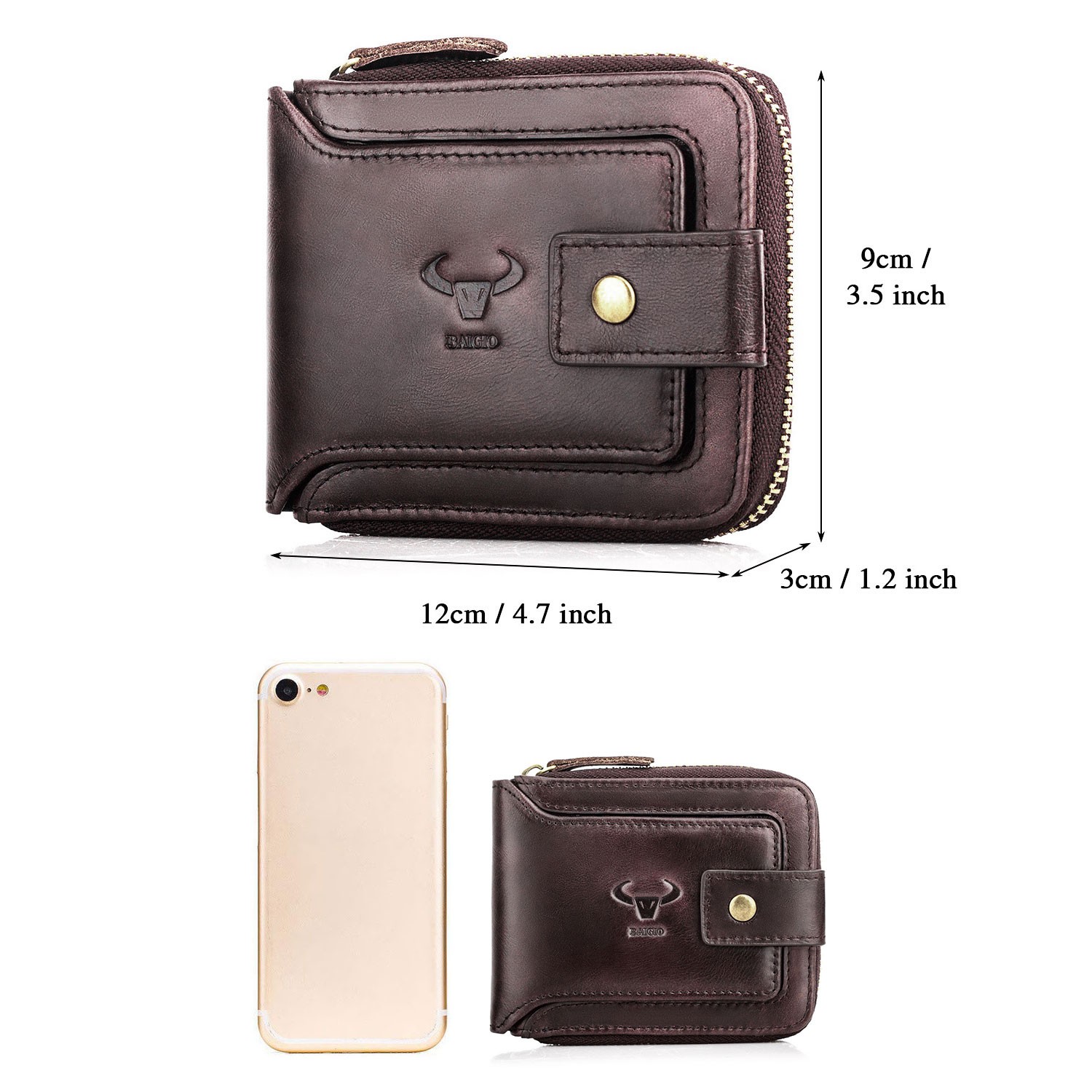 Men Wallets Genuine Leather Exceptional Slim Purse ID Card Holder Coin Pocket US