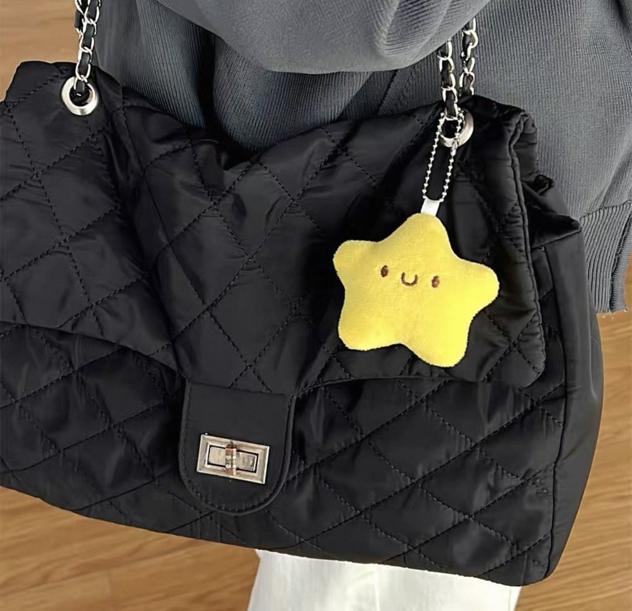 Cute Lucky Star Plush Keychain Bag Charm Stuffed Toy Backpack Kids Party Favors