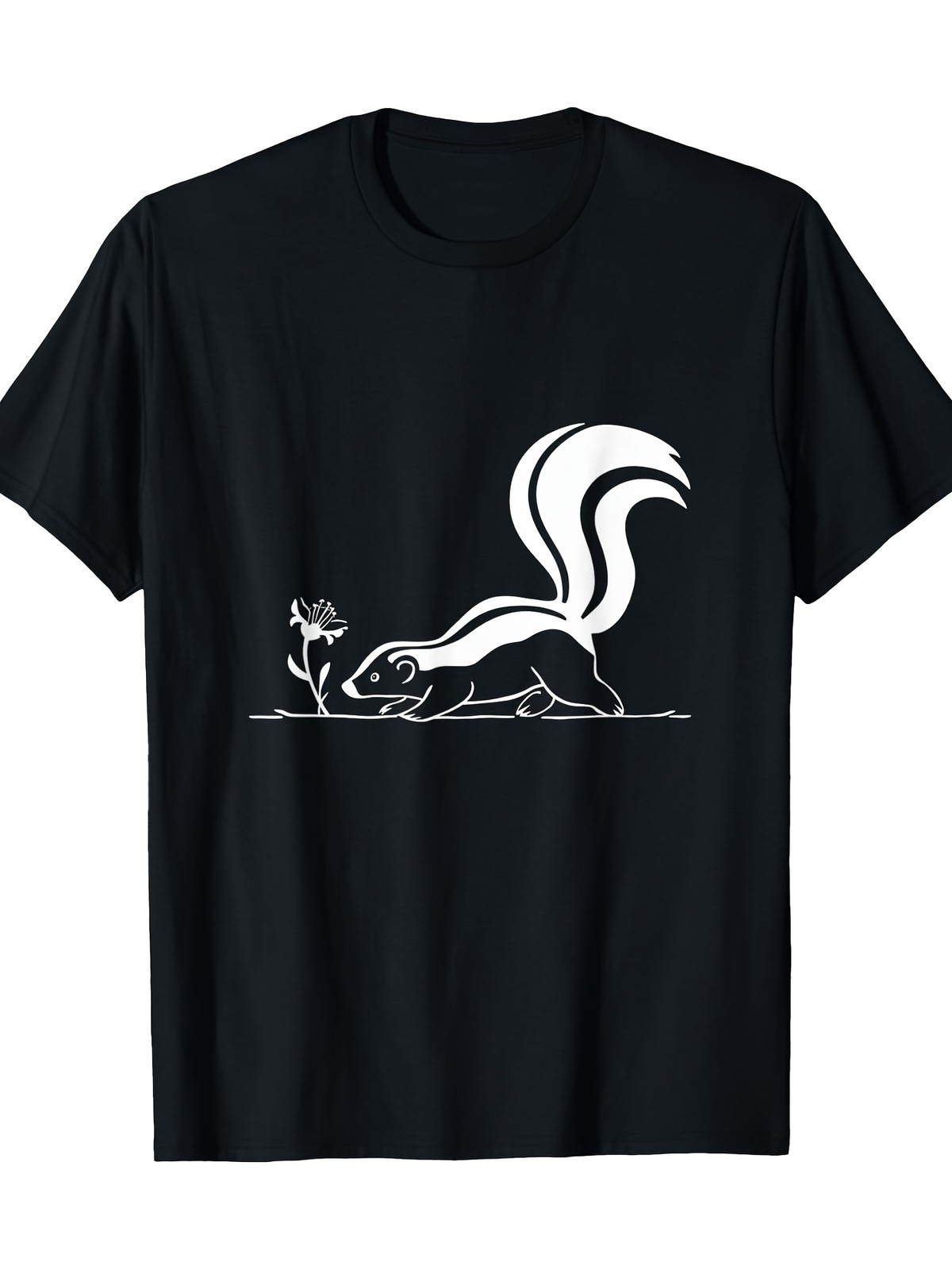 Cute Skunk Graphic T-Shirt-Skunk Lover Design with Skunk ‘S’ Lettering