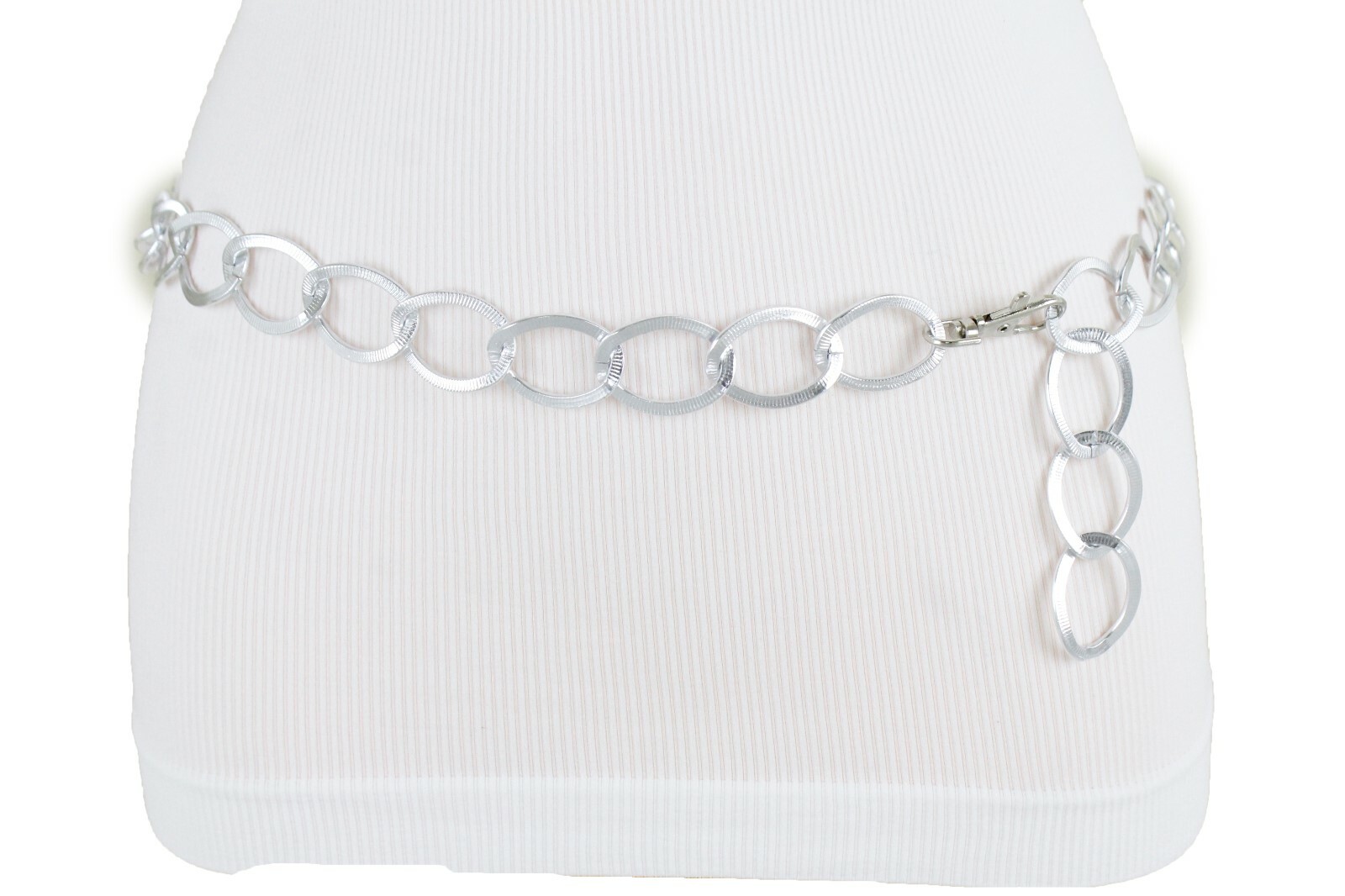 Women Silver Metal Thick Chain Chunky Links Hip High Waist Belt XS S M L XL XXL