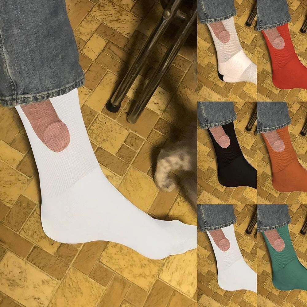 1Pair of Socks For Men Novelty Joke Funny Prank Printing Holiday Gift New