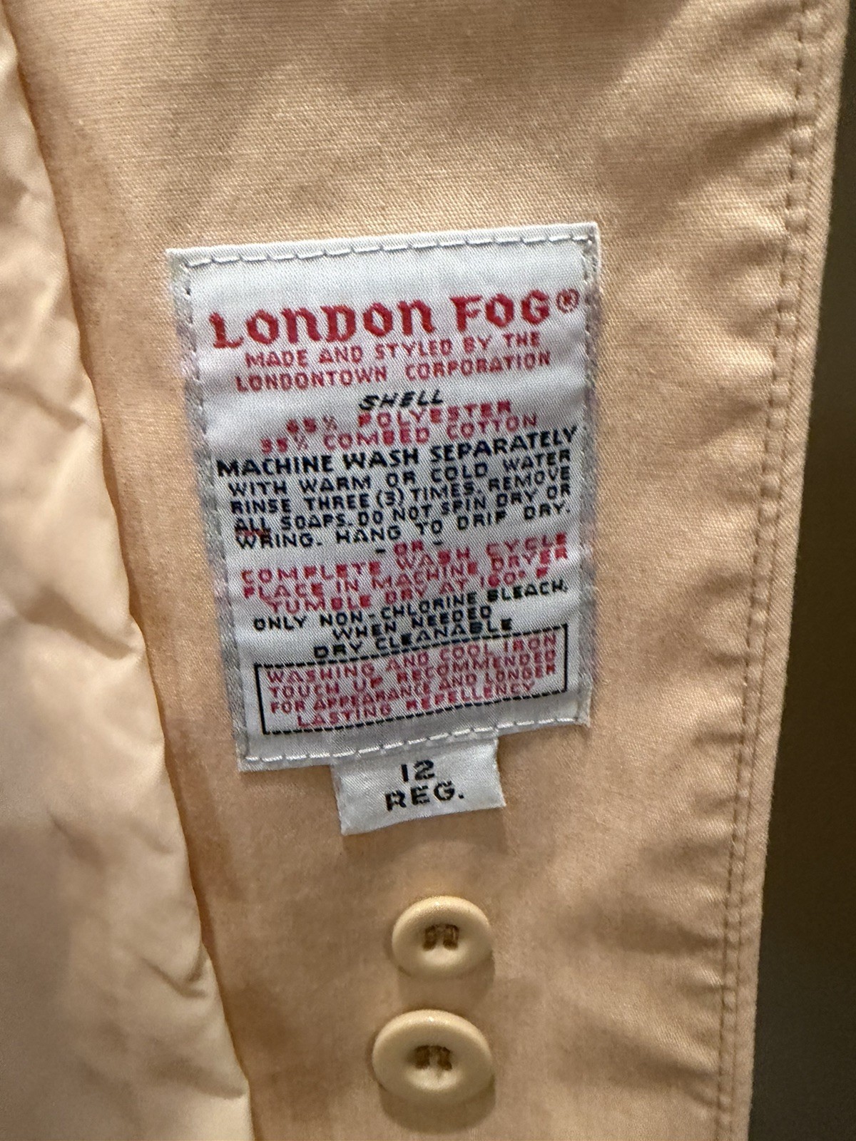 Vintage 70s/80s London Fog Single Breasted Trench Coat with Belt – Sz 12
