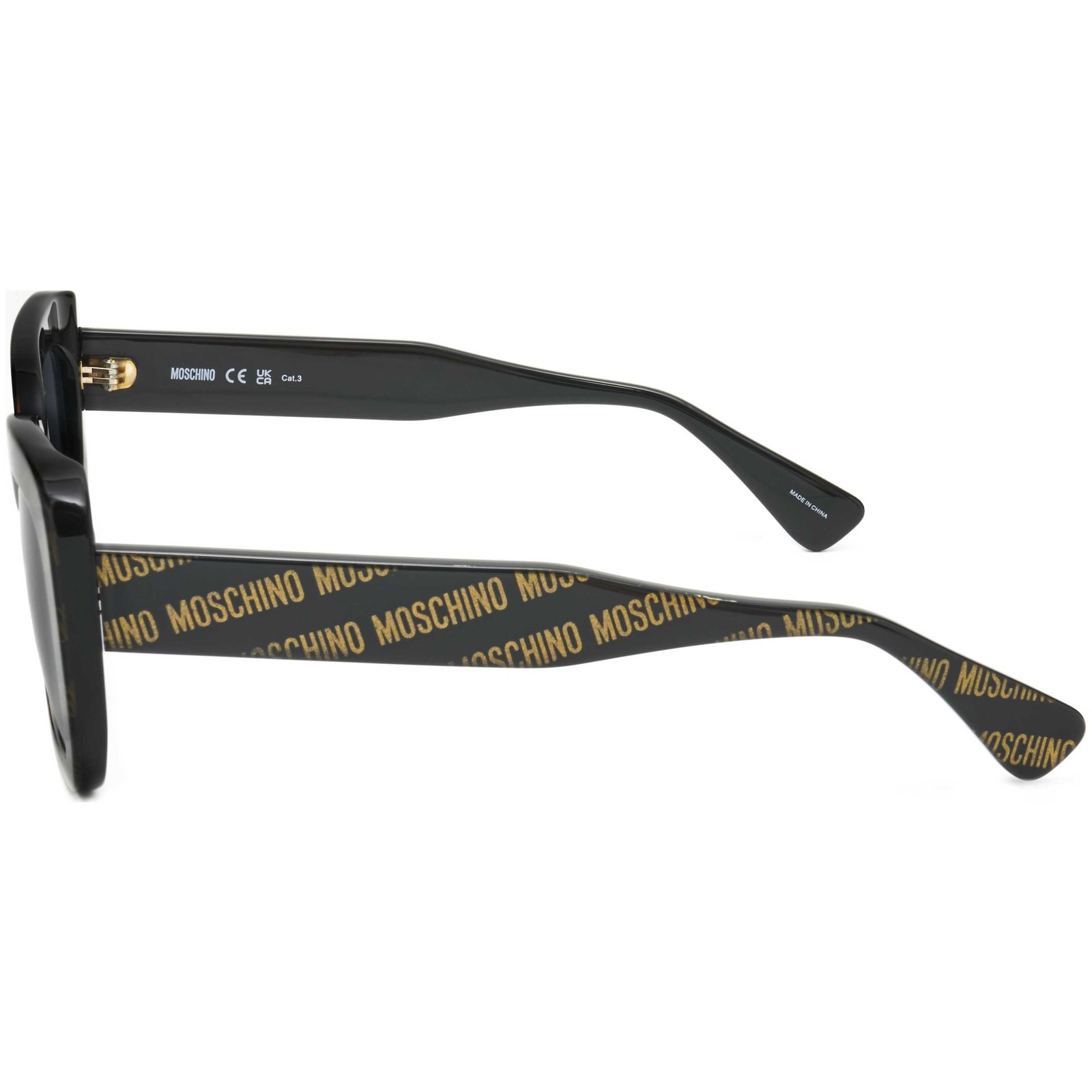 Moschino Women’s 53mm Black With Gold Logo Pattern Sunglasses MOS132-S-7RM-53