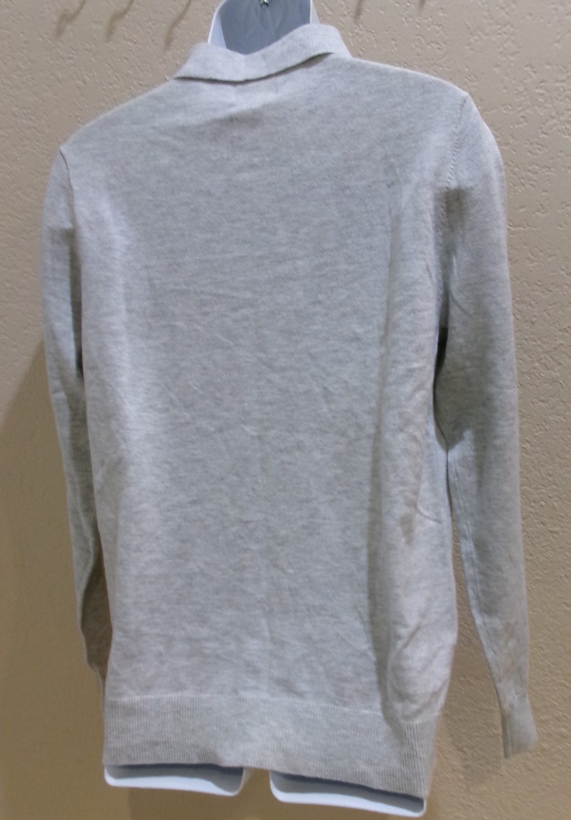 Polo Sweater Soft Light Cotton blend Sage/Cream/Heather gray/Blue Goodfellow