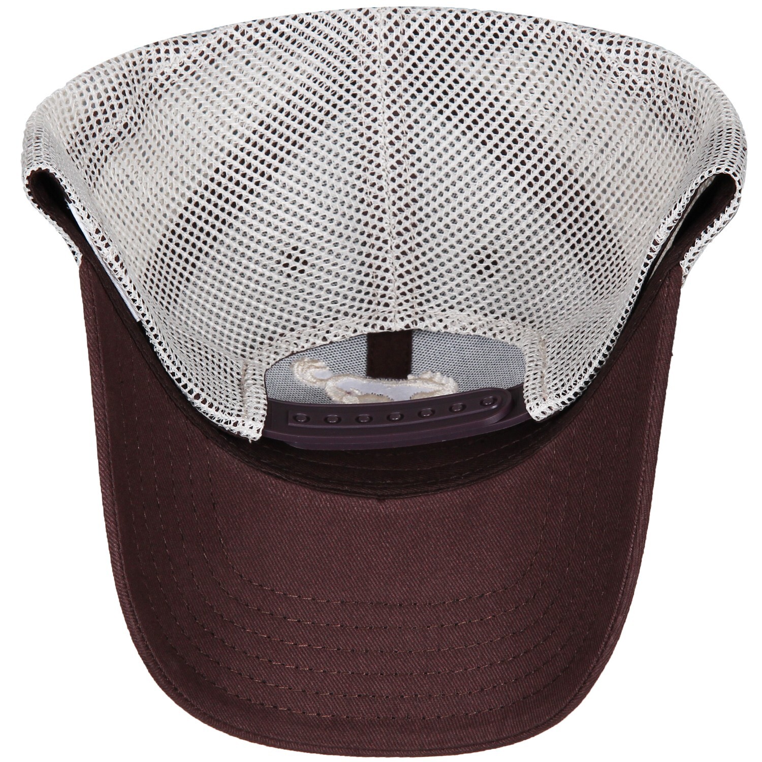 CHECKERED FLAG SPORTS FORD BRONCO LOGO EMBROIDERED BROWN TAN MESH HAT G1894