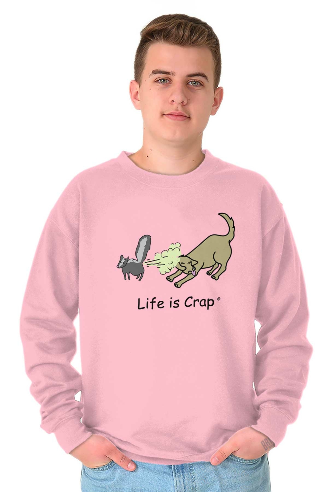 Life is Crap Skunk Spray Cool Shirt Funny Gift Idea Smelly Pullover Sweatshirt