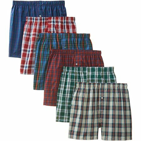 3-12 pack Men’s Checker Plaid Shorts Assorted Cotton Boxers Trunks Underwear