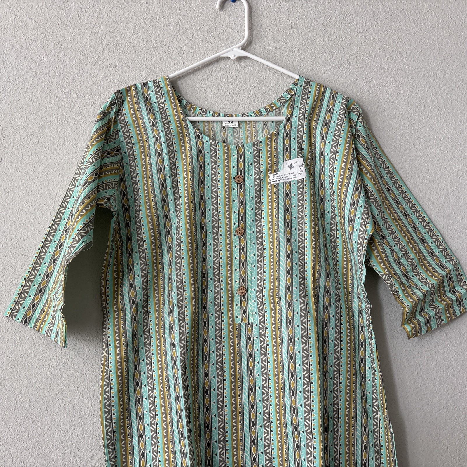 Aqua Green Cotton Premium Kurti