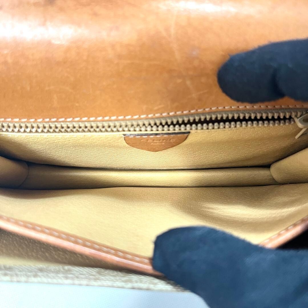 CELINE Shoulder bag Macadam Horsebit Beige Vintage Authentic From Japan